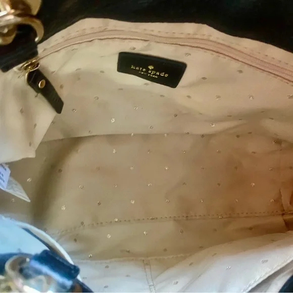 Kate Spade small Georgina GoldCoast satchel crossbody quilted shimmer/black NWOT - Picture 7 of 13